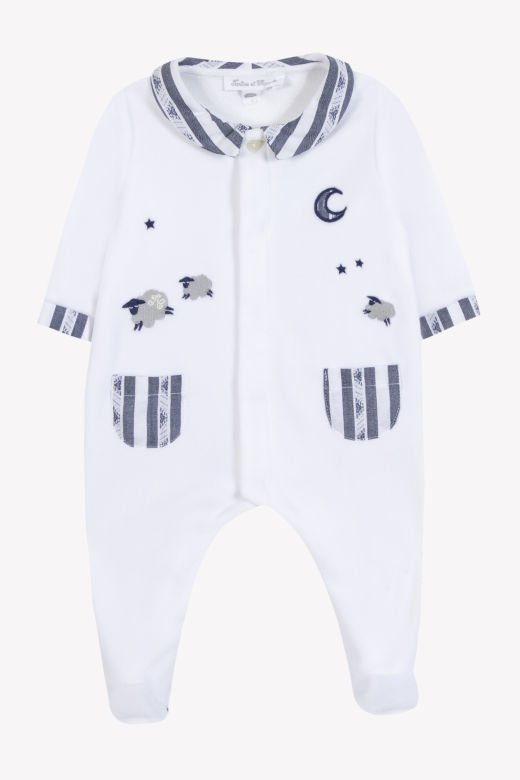 Erkek Bebek Garda Yakalı Kadife Tulum