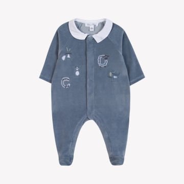 Erkek Bebek Kadife Tulum