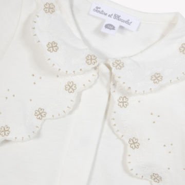 Kız Bebek Nakışlı Coton Tulum