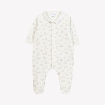 Tavşan Baskılı Kadife Bebek Tulum