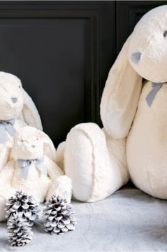 Beyaz Tavşan Peluş Oyuncak 30 cm