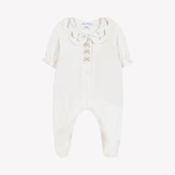 Kız Bebek Nakışlı Kadife Tulum