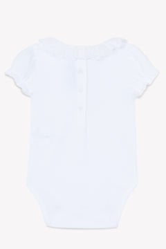 Kız Bebek Dantel Yakalı Kısa Kollu Body