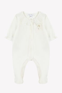 Kız Bebek Dantel Yakalı Kadife Tulum