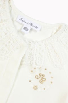 Kız Bebek Dantel Yakalı Kadife Tulum