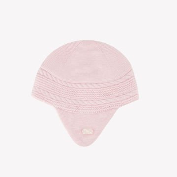 Kız Bebek Muflunlu Triko Şapka