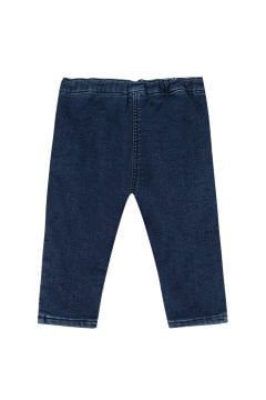 Kız Bebek Düğme Baskılı Jean Pantalon