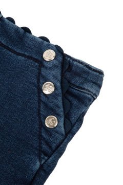 Kız Bebek Düğme Baskılı Jean Pantalon