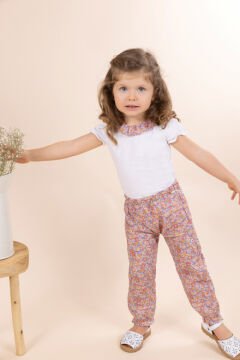 Kız Bebek Çiçekli Pantalon