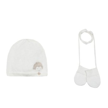Bebek Kirpili Şapka+Eldiven Set