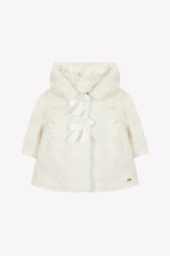 Kız Bebek Kapüşonlu Kürk Manto