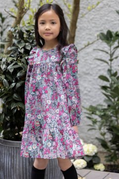 Kız Çocuk Uzun Kollu Koton Elbise