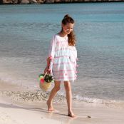 Kız Çocuk Kaftan Plaj Elbisesi