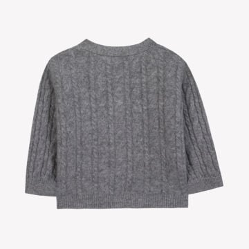 Erkek Bebek Saç Örgülü Kaşmir Hırka