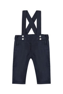 Erkek Bebek Askılı Keten Pantalon