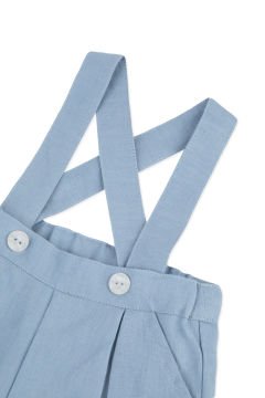 Erkek Bebek Askılı Keten Pantalon
