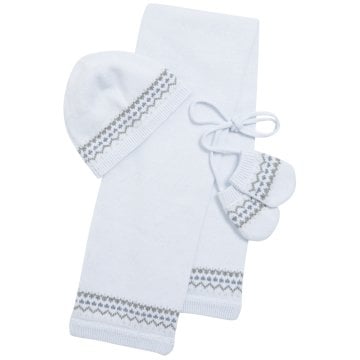 Erkek Bebek Şapka+Atkı+Eldiven Set