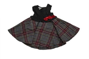 Kız Bebek Ekoseli Elbise