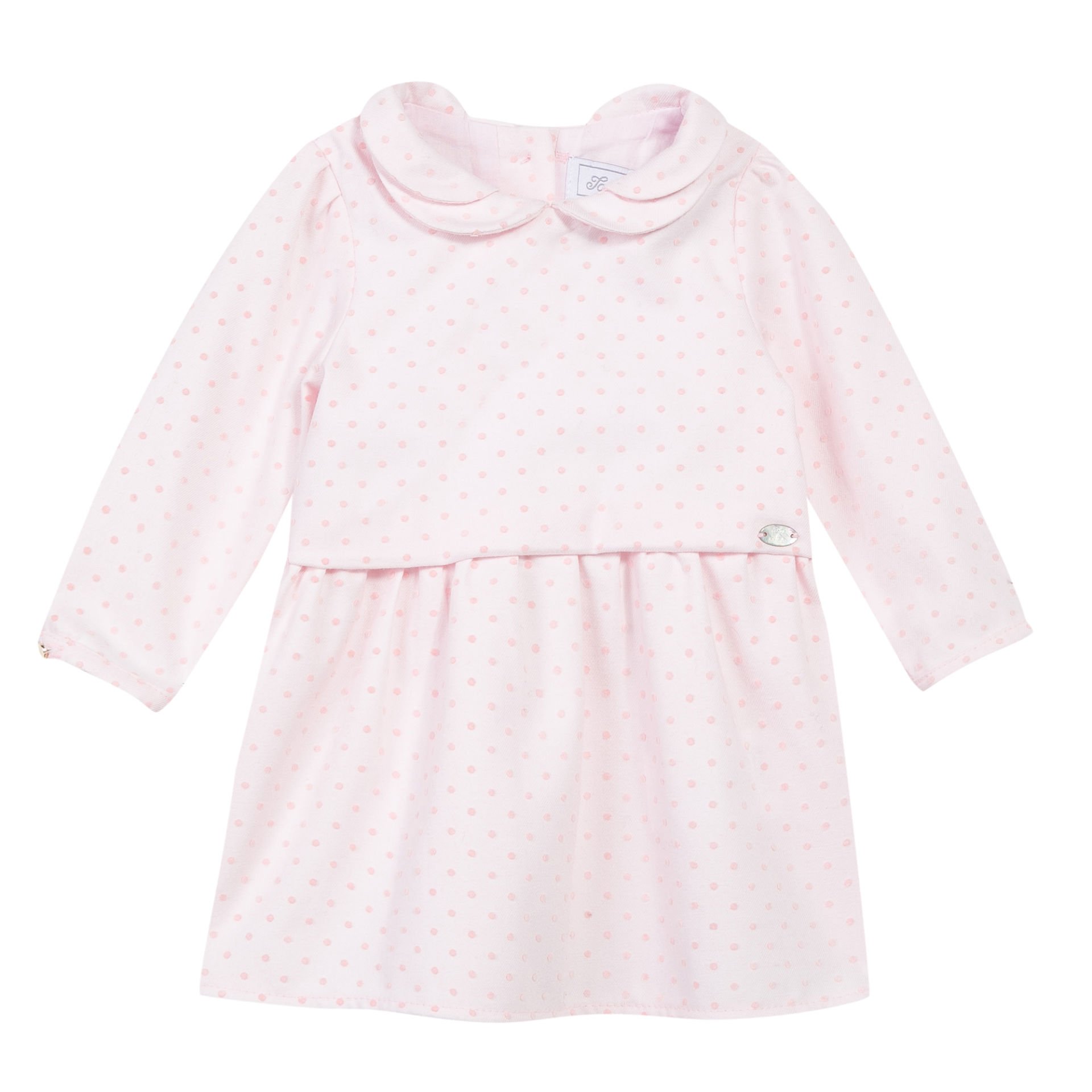 Kız Bebek Uzun Kollu Mini Puanlı Elbise