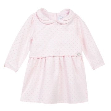 Kız Bebek Uzun Kollu Mini Puanlı Elbise