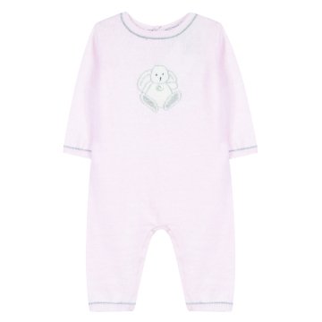 Kız Bebek Triko Tulum Tavşan Baskılı