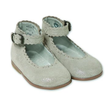 Kız Bebek Güderi Simli Ayakkabı