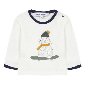 Erkek Bebek Tavşan Baskılı T-Shirt