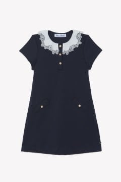 Kız Çocuk Dantel Yakalı Elbise