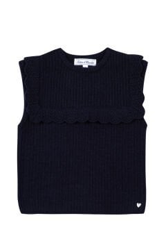 Kız Çocuk Kolsuz Kazak