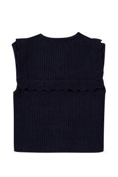 Kız Çocuk Kolsuz Kazak