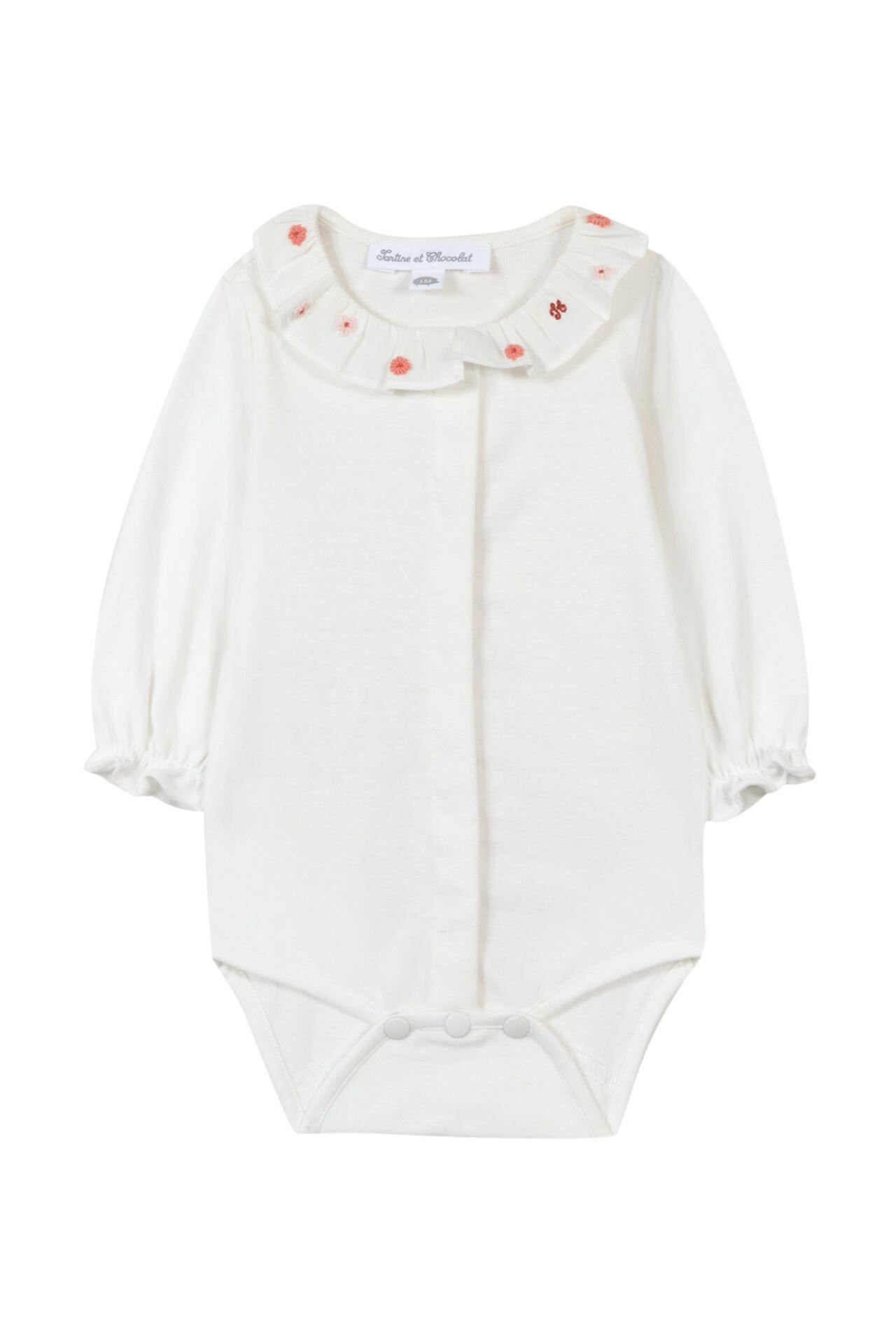 Kız Bebek Yakası Nakışlı Body