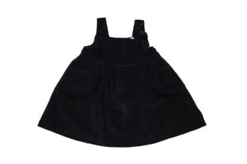 Kız Bebek Askılı Kadife Elbise