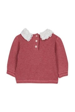 Kız Bebek Dantel Yakalı Kazak