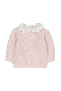 Kız Bebek Dantel Yakalı Kazak