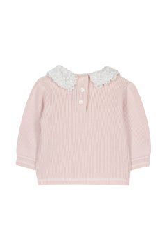 Kız Bebek Dantel Yakalı Kazak