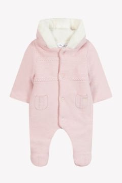 Kız Bebek Muflonlu Triko Astronot Pembe