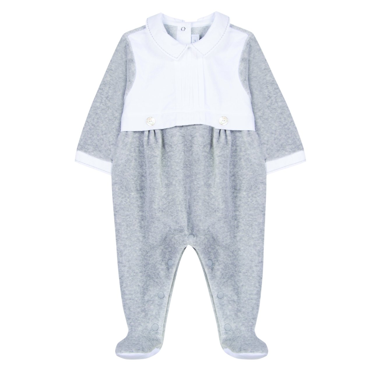 Erkek Bebek Polo Yaka Kadife Tulum