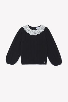 Kız Çocuk Dantel Yakalı Kazak