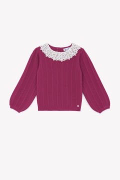 Kız Çocuk Dantel Yakalı Kazak