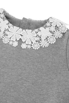 Kız Çocuk Dantel Yakalı Sweatshirt