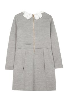 Kız Çocuk Beyaz Yakalı Yün Elbise