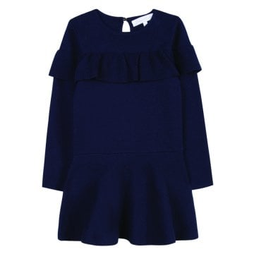 Kız Çocuk Uzun Kollu Yuvarlak Yaka Elbise
