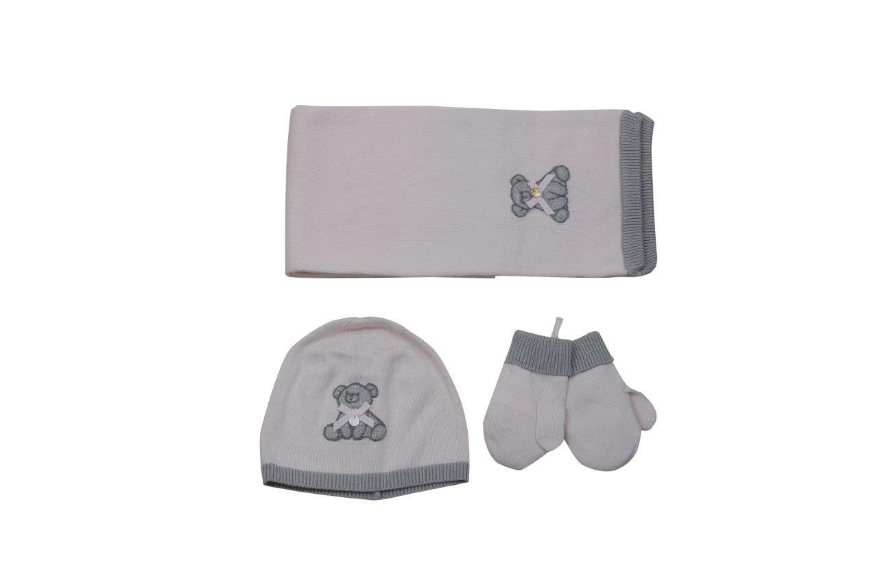 Kız Bebek Şapka+Atkı+Eldiven Set