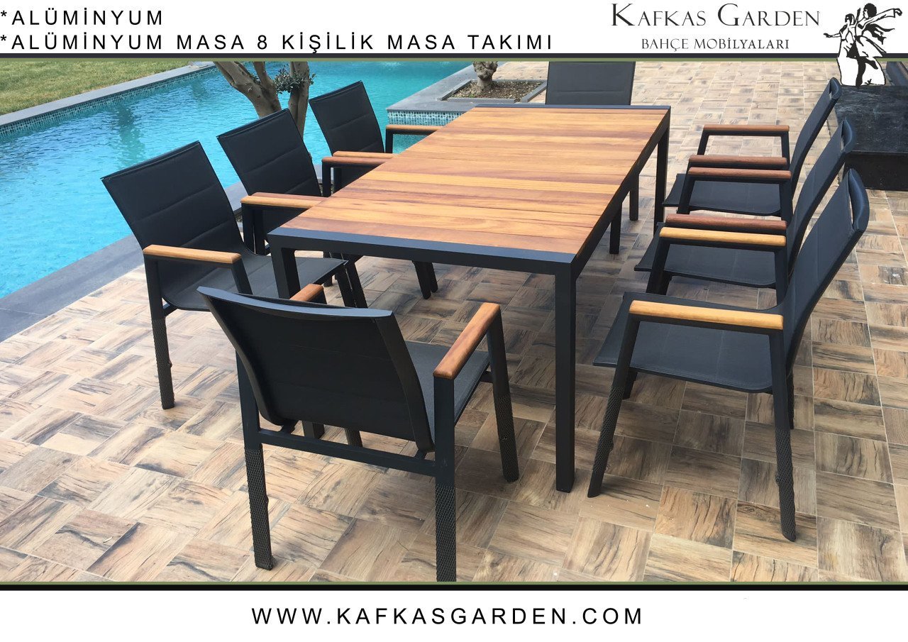 Country Masa Takımı | Alüminyum | 8 Sandalye