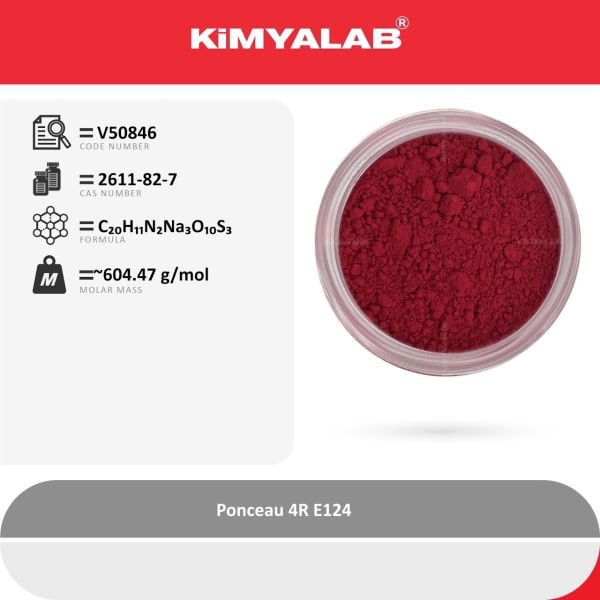 Kimyalab Kırmızı Toz Gıda Boyası E124 1 Kg - Ponceau 4R Dye Powder - Toz Renklendirici