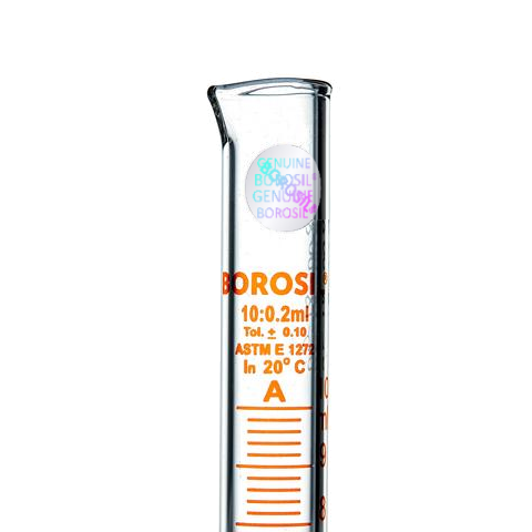 Borosil Cam Mezür 10 ml - Dereceli Silindir Sertifikalı - 10 Adet Toptan