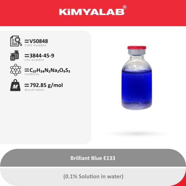 Kimyalab Mavi Toz Gıda Boyası E133 250gr - Brilliant Blue Dye Powder - Toz Renklendirici