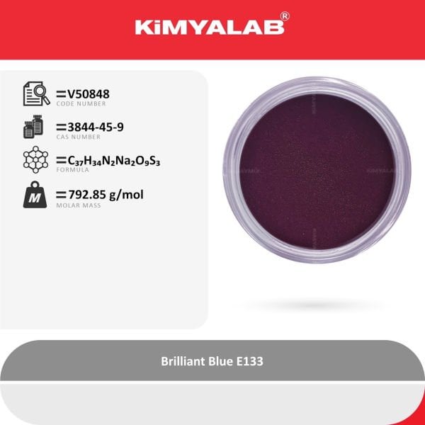 Kimyalab Mavi Toz Gıda Boyası E133 500gr - Brilliant Blue Dye Powder - Toz Renklendirici