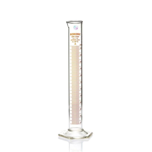 Borosil Cam Mezür 250 ml - Dereceli Silindir Sertifikalı - 10 Adet Toptan