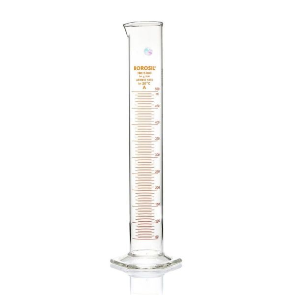 Borosil Cam Mezür 500 ml - Dereceli Silindir Sertifikalı - 5 Adet Toptan